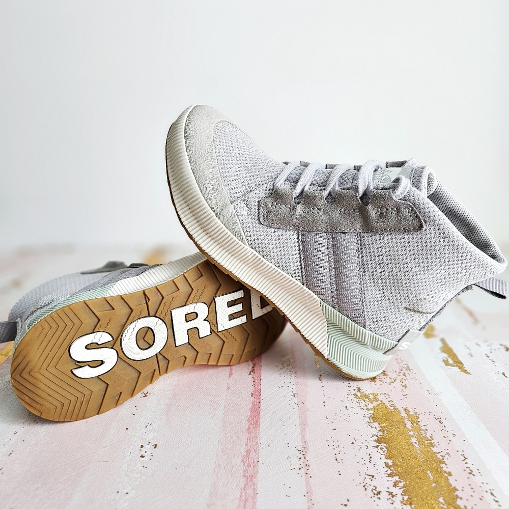 Sorel Women's Out N About Mid Casual Sneakers Moonstone/Sea Salt Size 7